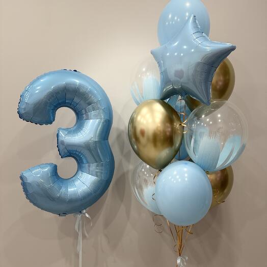 Набор голубой с золотом