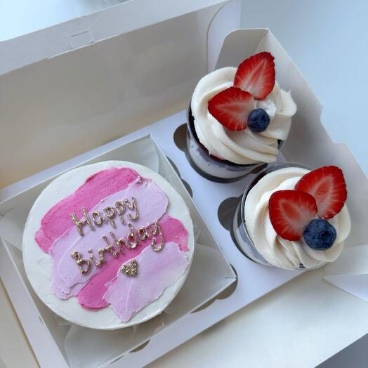 Бенто и 2 трайфла «happy birthday