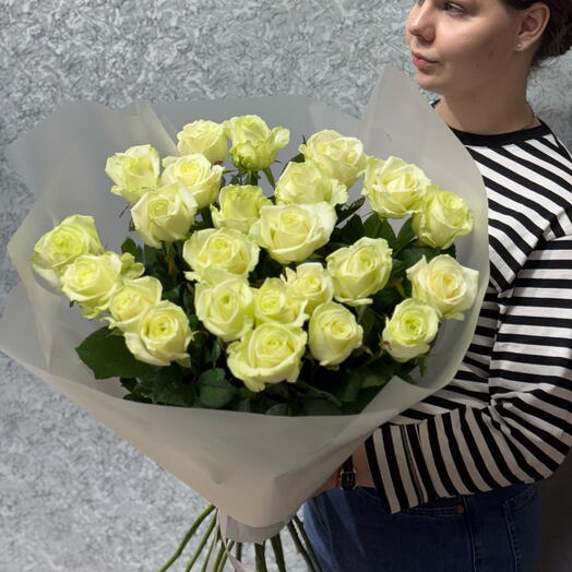 РОЗЫ! Букет из 25 белых роз