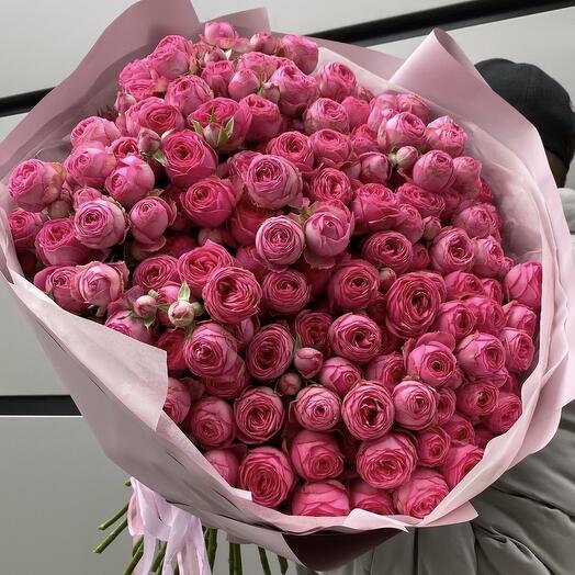 Bouquet of bush peony roses 101 pcs