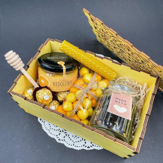 Juego de té con miel y dulces regalo de cumpleaños madre esposa hija amiga maestra hermana