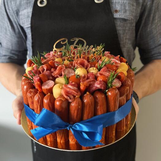 Подарок для мужчины «Мясной Торт» Мужской букет