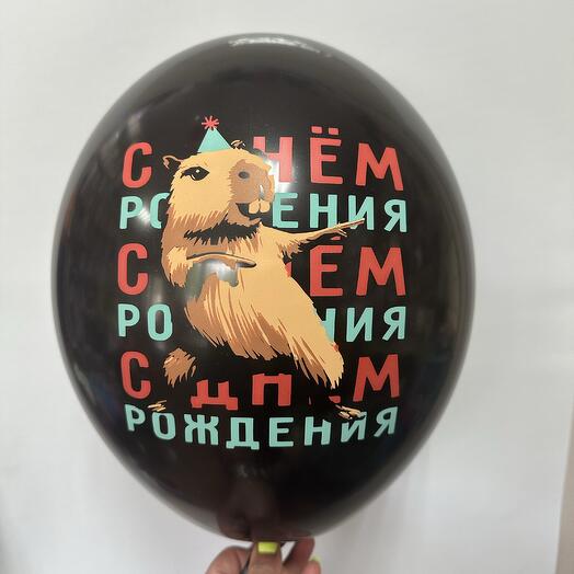 Шар латексный « капибара с днем рождения»