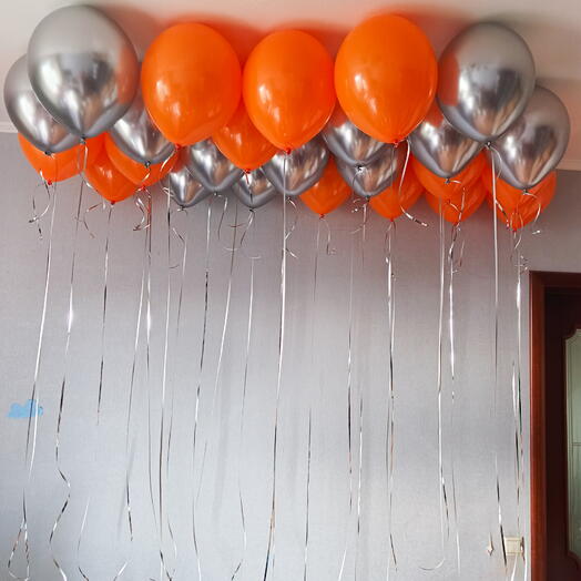 Набор воздушных шаров под потолок «Оранжевое небо"