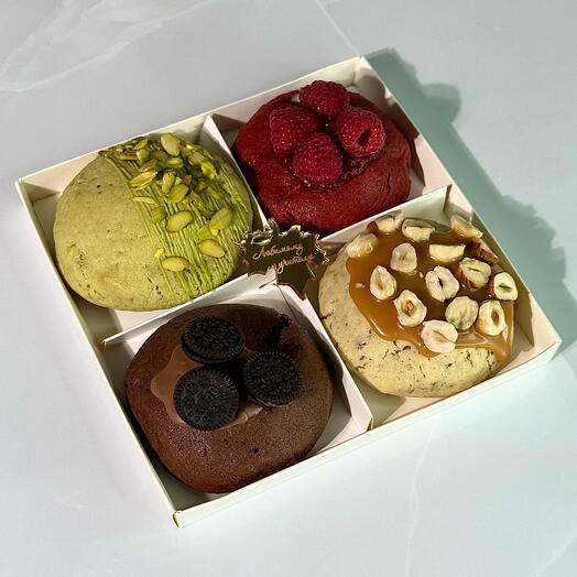 Печенье Cookies (Кукис) с топпером «любимому учителю», 4шт