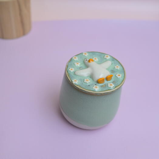 Банка керамическая с чайкой