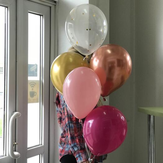 5 шаров с гелием