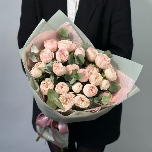 Моно букет пионовидных роз Менсфилд Парк 7