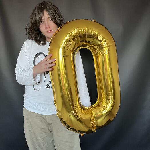 Шар Цифра 0 Золото