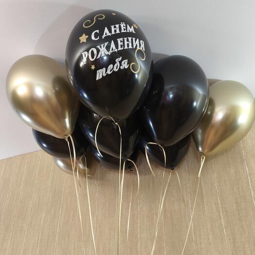 Набор шаров черный с золотом