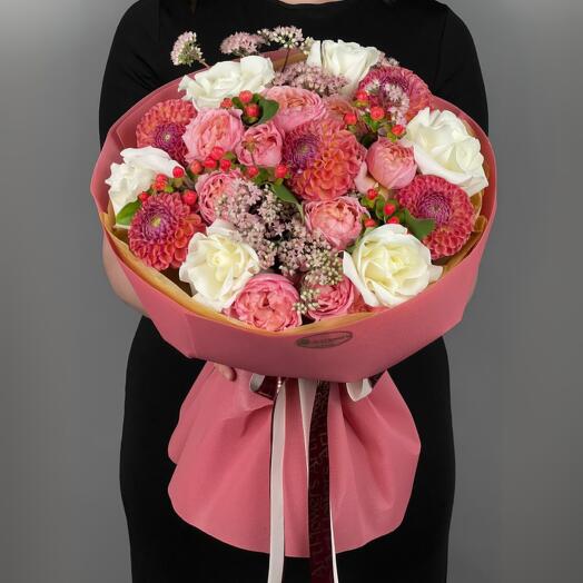 Цветы Букет Art Flowers Закатный Поцелуй