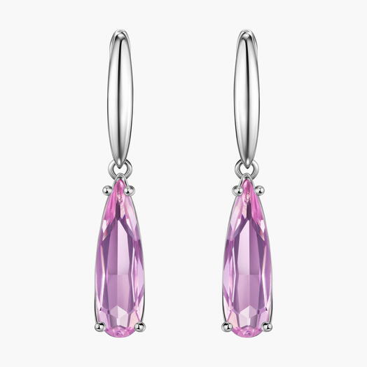 Серьги с розовыми кристаллами Swarovski