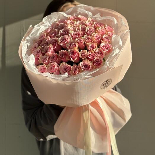Букет из 51 розовой розы