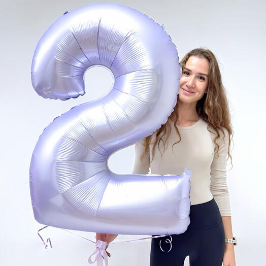 Фольгированная цифра шар «Лиловый сатин» на выбор 102 см