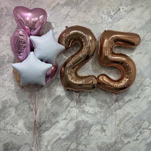 Сет из 6 шаров с 2 цифрами