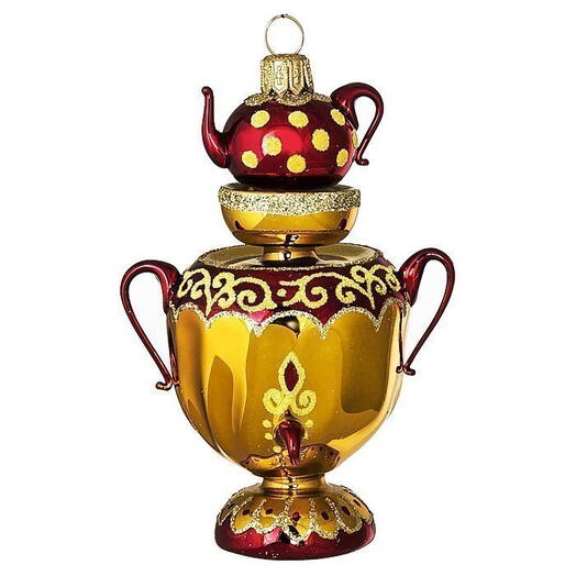 Ёлочная игрушка "Самоварчик - 2" (Ёлочка) золотистый