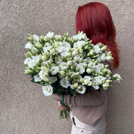 Букет белых Лизиантусов (Эустома) 25 шт