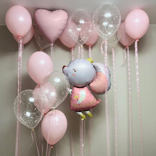 Набор воздушных шаров для девочки с мышкой 🐭🎀