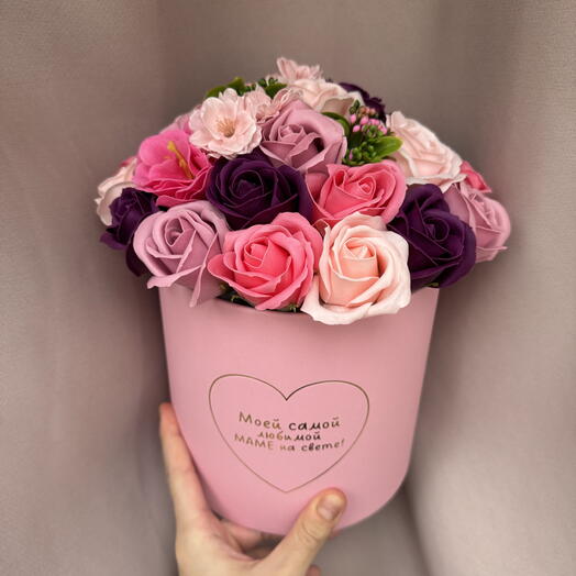 Букет из мыла розовый «мамочке» День матери