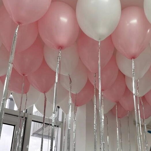 Шары под потолок «Розово-Белые» 20 штук