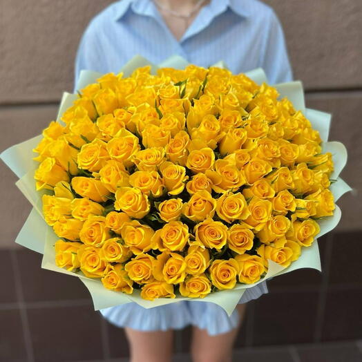 Букет из желтых роз 101 штука