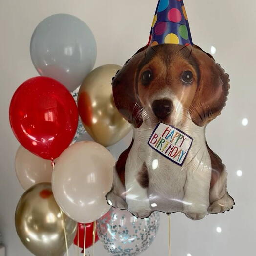 Puppy Party Wishes – 11 Balloons (Helium Inflated)