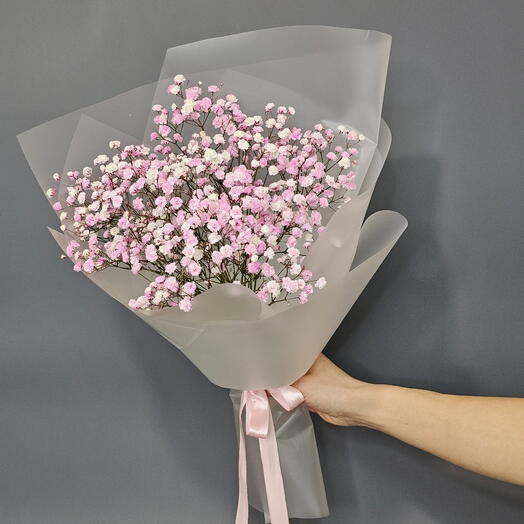 Bouquet of pink gypsophila, 3 pieces