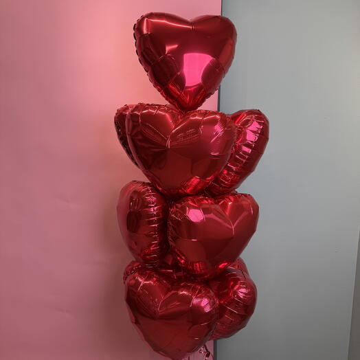 Set de 10 bolas en forma de corazón