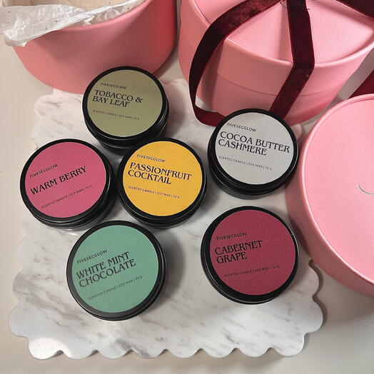 Набор аромасвечей в шляпной коробке