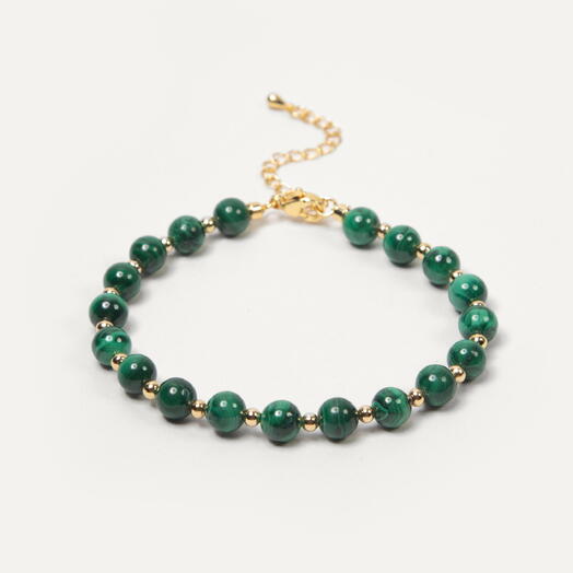 Браслет Самшит Малахит 14K 21 см (BRA1146)