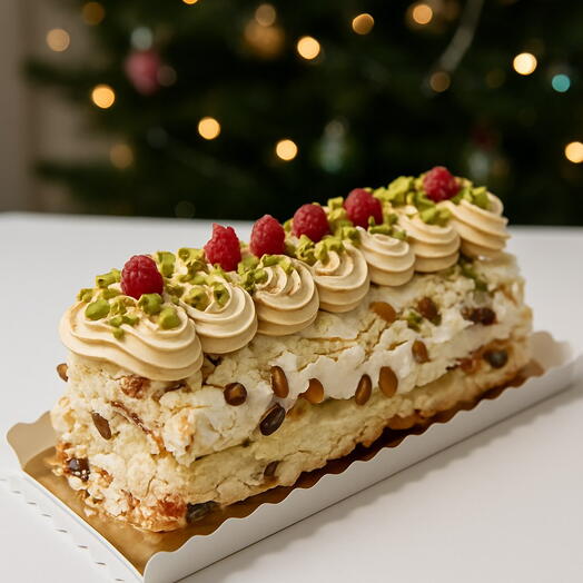 Меренговый рулет Фисташка-малина