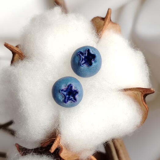 Серьги-гвоздики черника