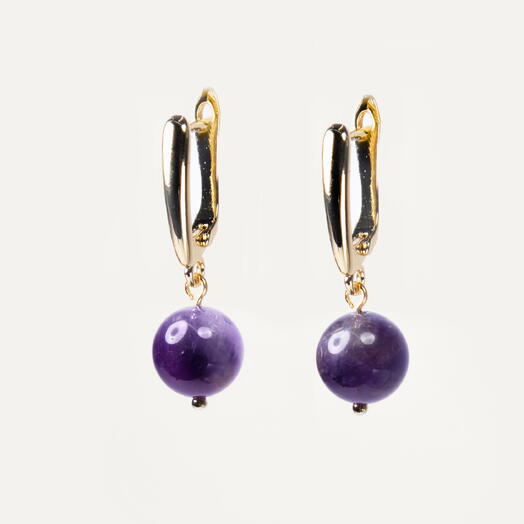 Серьги Мята Аметист 14K (EAR1141)