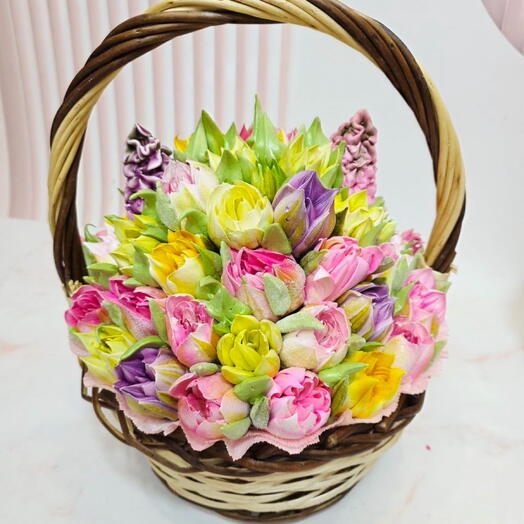 Микс зефирных цветов