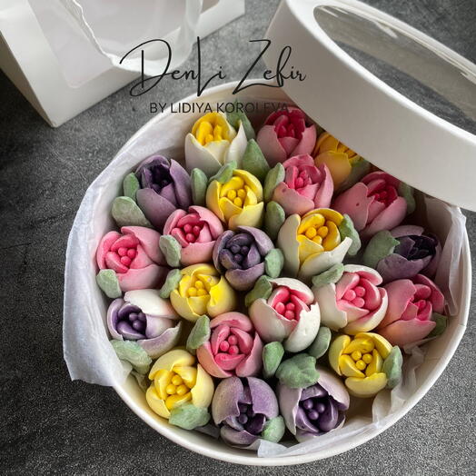 Зефирные тюльпаны на 8 марта день рождения