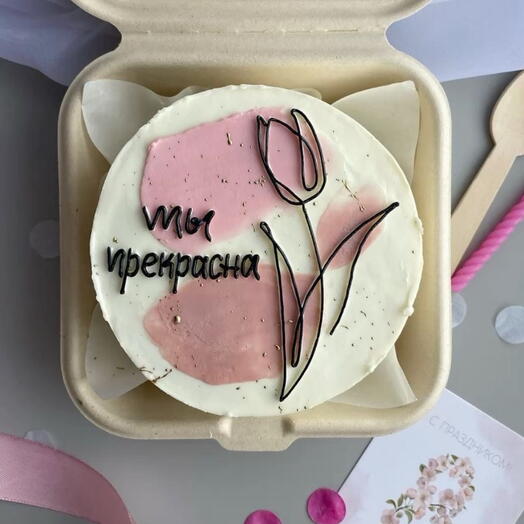 Бенто-торт «Ты прекрасна» к 8 марта. Подарок на 8 марта маме, подруге, сестре, коллеге, близкому человеку
