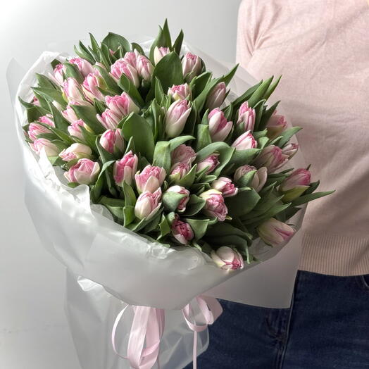 Букет из пионовидных тюльпанов ( 51 шт.)