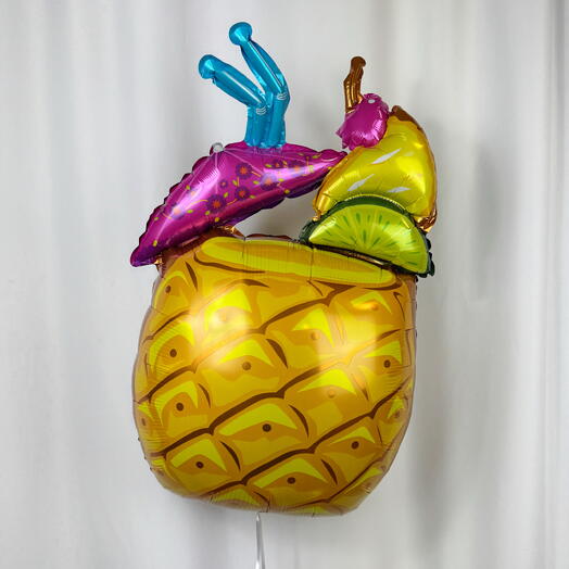 Воздушный шар коктейль вечеринка ананас. Helium balloons Happy cocktail party pineapple