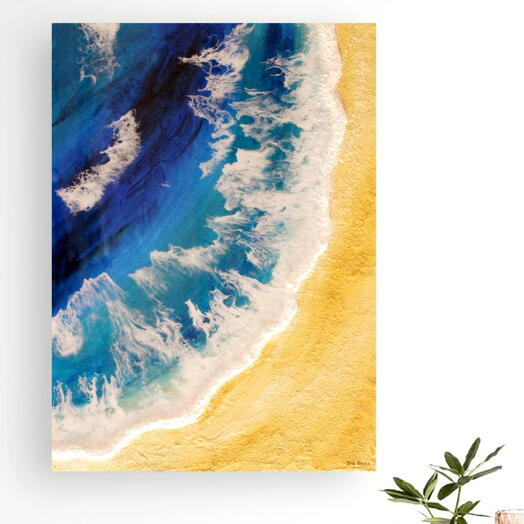 Абстрактный морской пейзаж из эпоксидной смолы — Бирюзовый океан