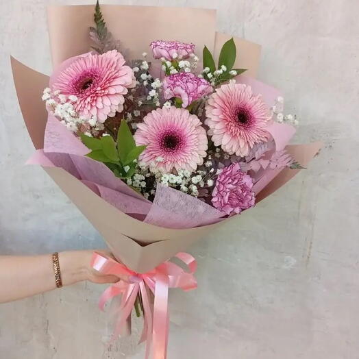 🌸 Букет из Pinterest c герберами и гвоздикой
