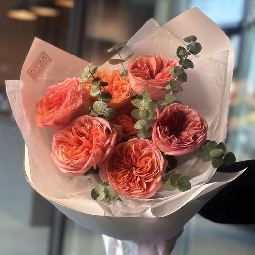 Букет из 7 пионовидных роз Pink Expression