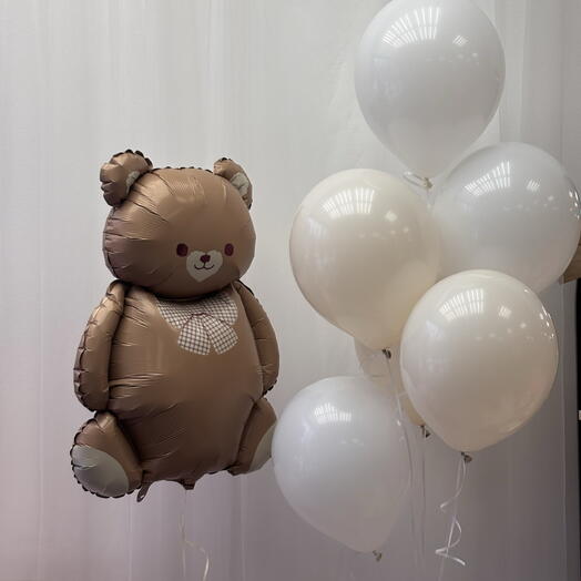 Набор гелиевых Шаров с медведем 💛💛💛