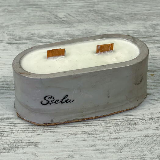 Oval candle grey