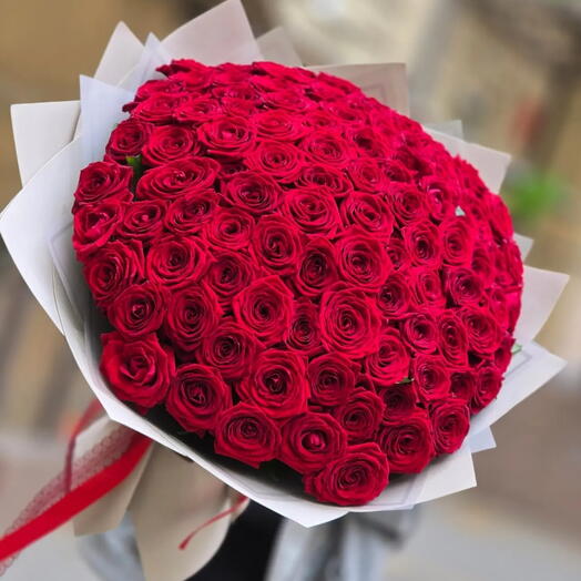 Букет из 101 красной розы ♥️🌹💥