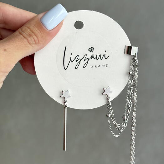 Серьги каффы из стали