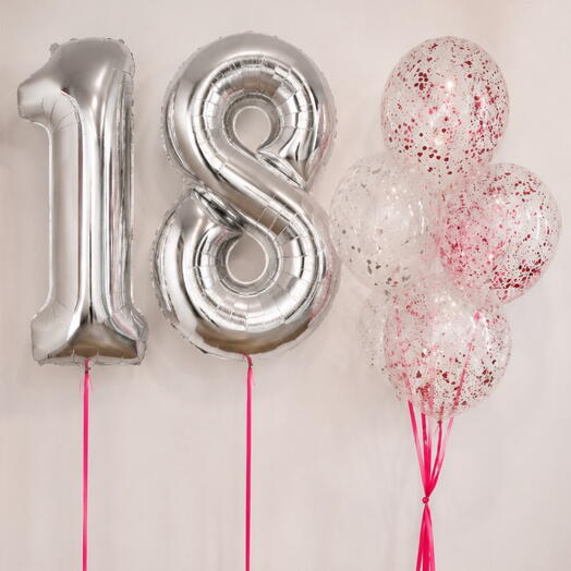 Шары на 18 лет серебро