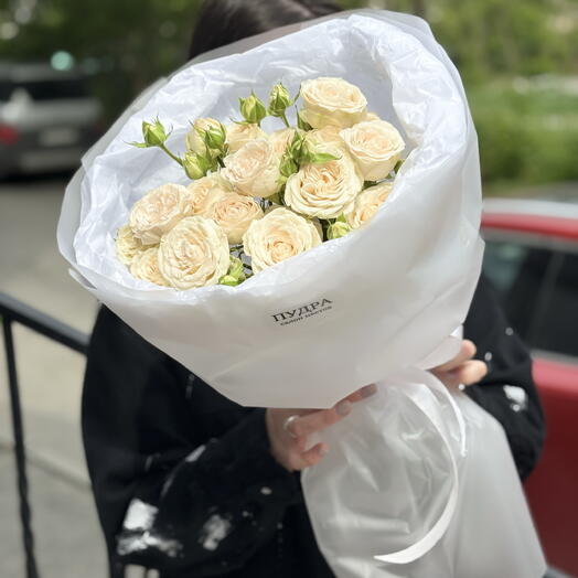 Кустовая роза Крем Брюле