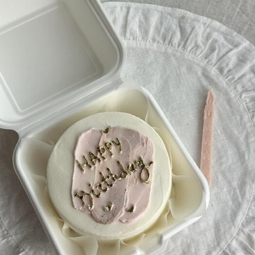 Бенто торт happy birthday с сердечками