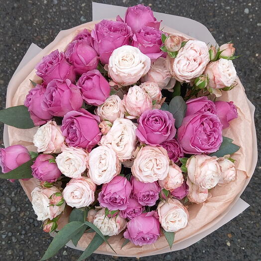 Pink mix, букет из кустовых роз