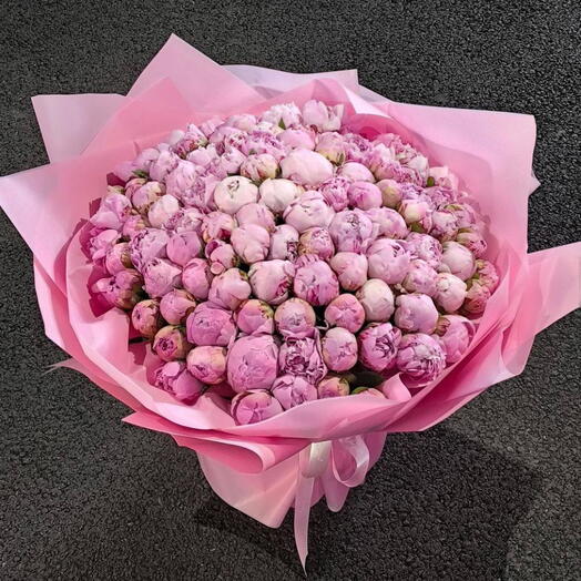 PREMIUM BOUQUET 💎 Монобукет из 101 пиона 💕